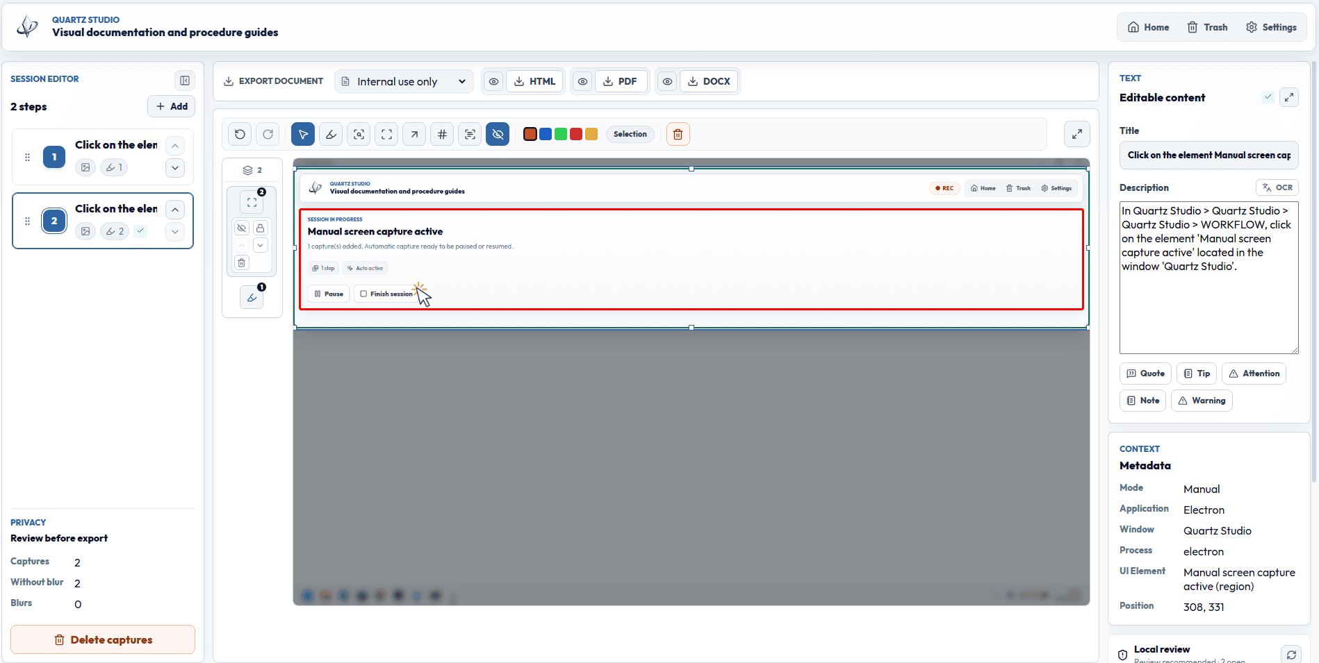 Review, annotate and export with confidence